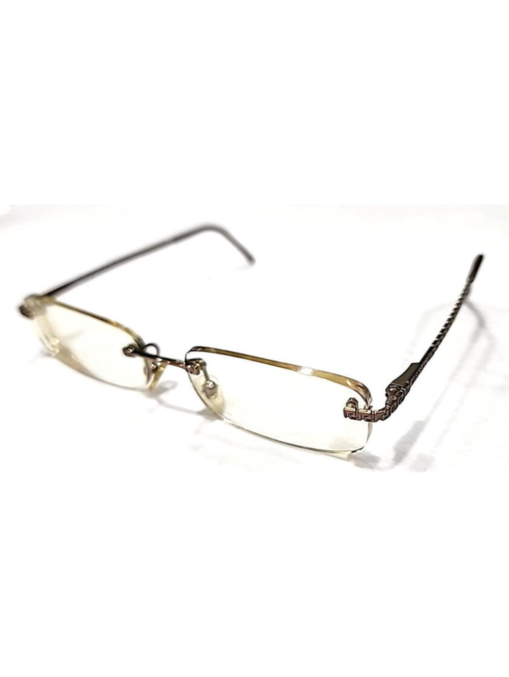 Versace 1022 1018 Gold Metal Rimless Eyeglasses Frame 51-16 135 Crack Tip